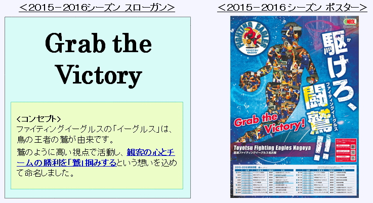 Nbdl15 16最終シーズン今季スローガンおよびシーズンポスター決定のお知らせ Grab The Victory プレスルーム 豊田通商株式会社